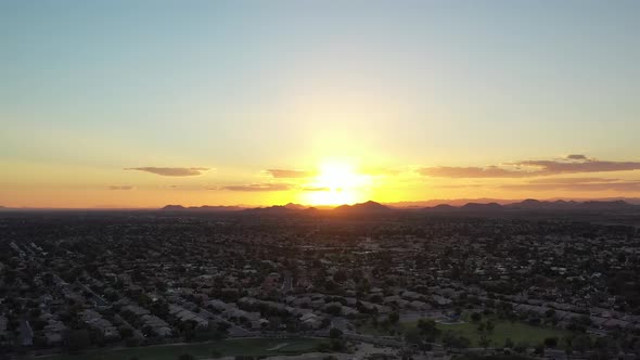 Lowering Aerial During Sunset 4 K