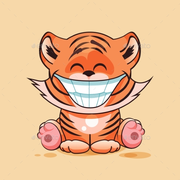 Tiger Cub with Huge Smile - Animals Characters