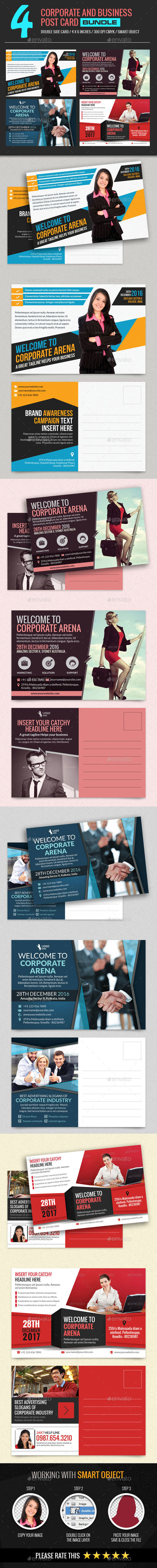 4 In 1 Corporate and Business Post Card Bundle - Certificates Stationery