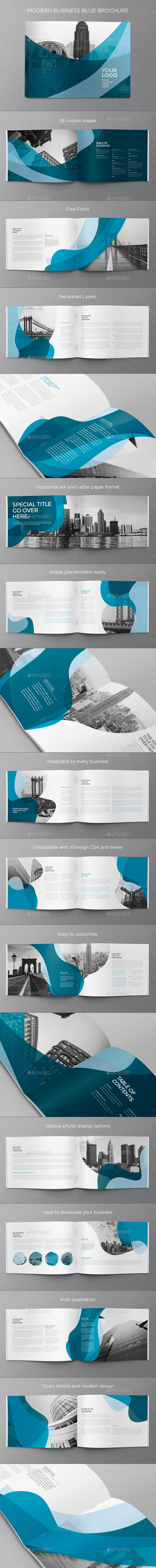 Modern Business Blue Brochure - Brochures Print Templates