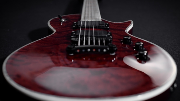 Red Electro Guitar Play Rock Music Instrument