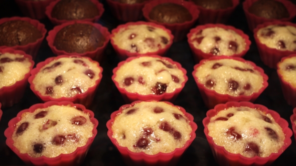 Cupcakes Baking In The Oven