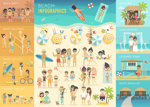 Beach Infographic Set - Travel Conceptual