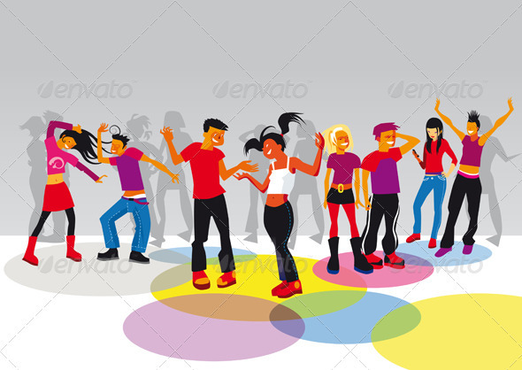 Teenagers Dancing - People Characters