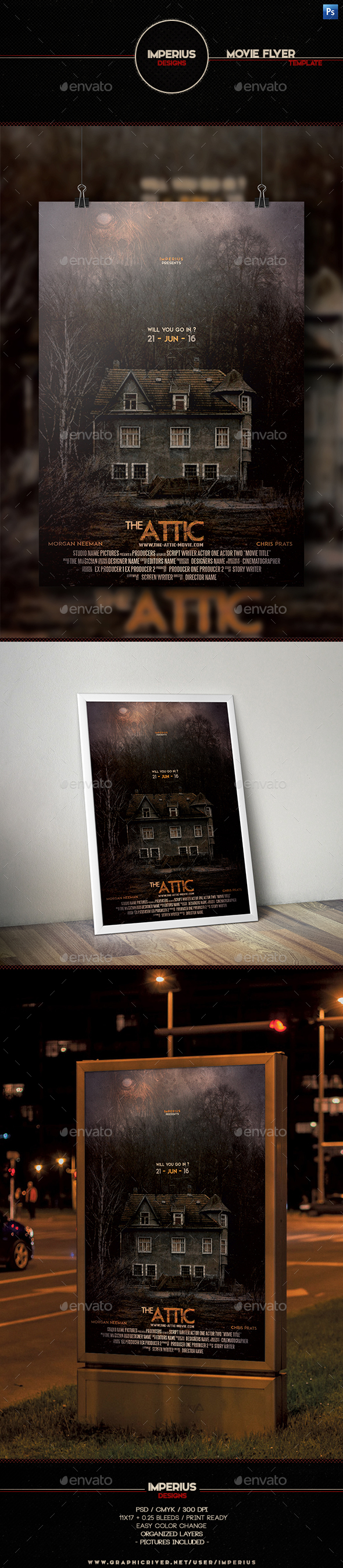 The Attic Movie Flyer - Miscellaneous Print Templates