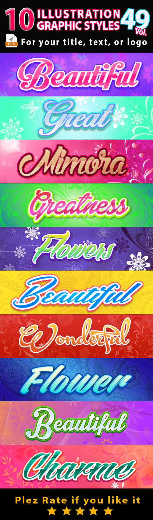 10 Illustrator Graphic Styles Vol.49 - Styles Illustrator