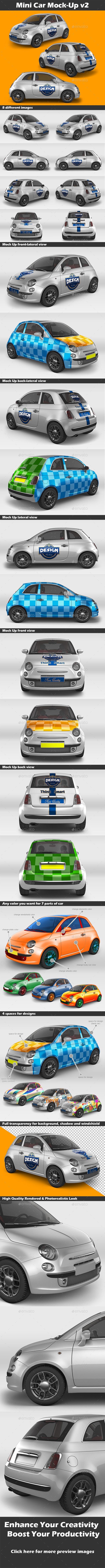 Mini Car Mock-Up v2 - Vehicle Wraps Print