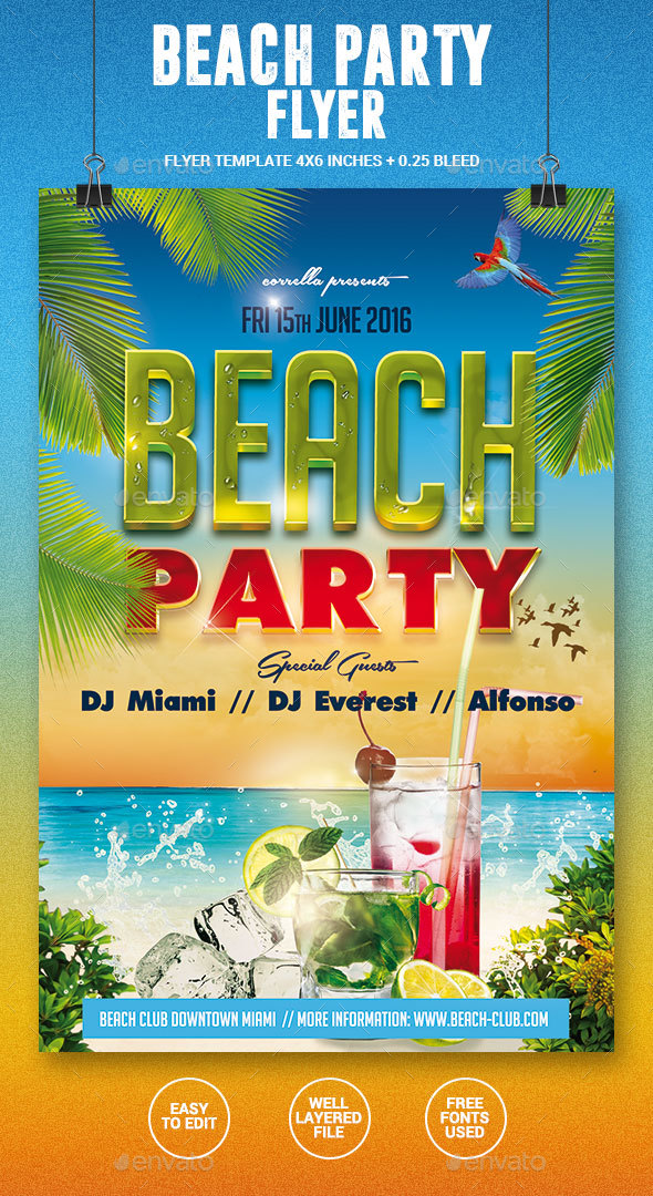 Beach Party Flyer - Events Flyers