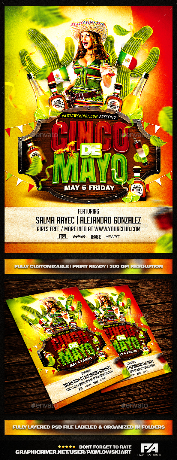 Cinco De Mayo PSD Flyer Template - Holidays Events