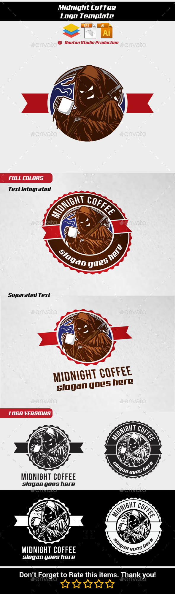 Midnight Coffee - Food Logo Templates