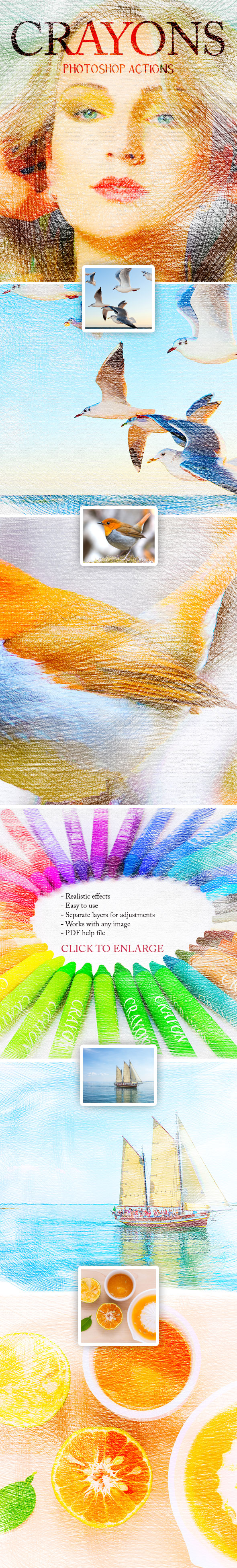 Crayons - Photoshop Actions - Photo Effects Actions