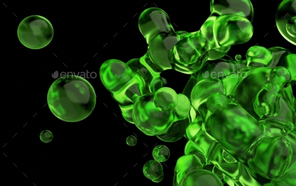 Abstract 3D Rendering Of Flying Liquid. - Abstract 3D Renders