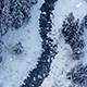 Flight Over River In Snowfall - VideoHive Item for Sale