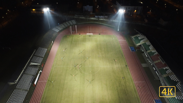 Aerial View Of Football Training