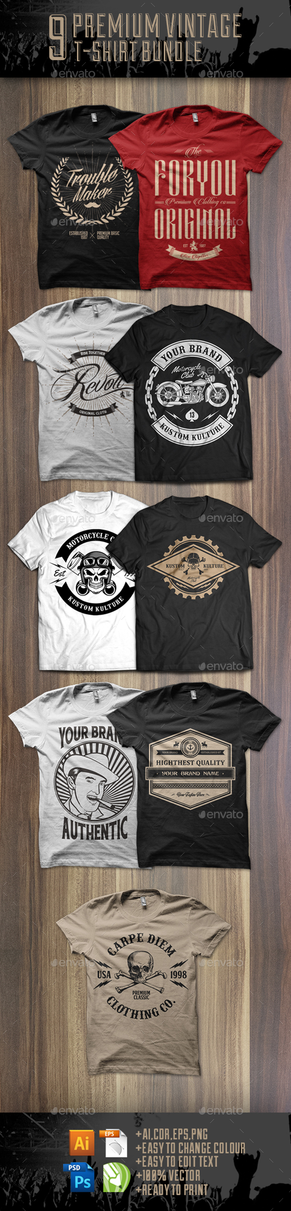 Premium T-shirt Design Bundle - Designs T-Shirts