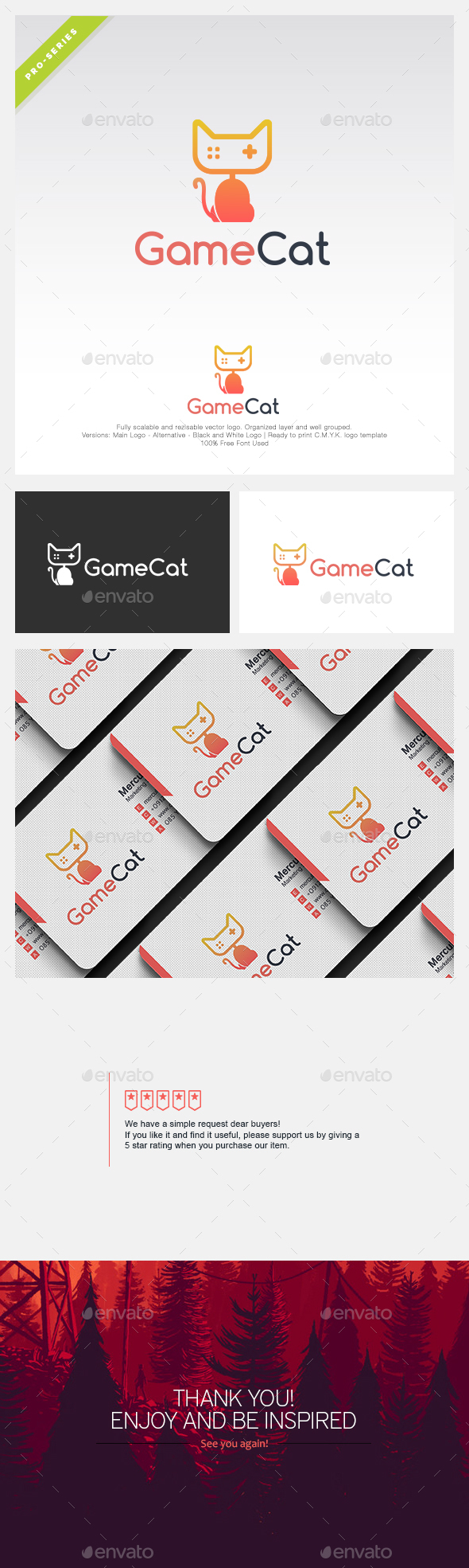 Game Cat Logo - Animals Logo Templates