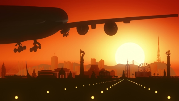 Vladivostok Skyline Sunrise Landing  alt