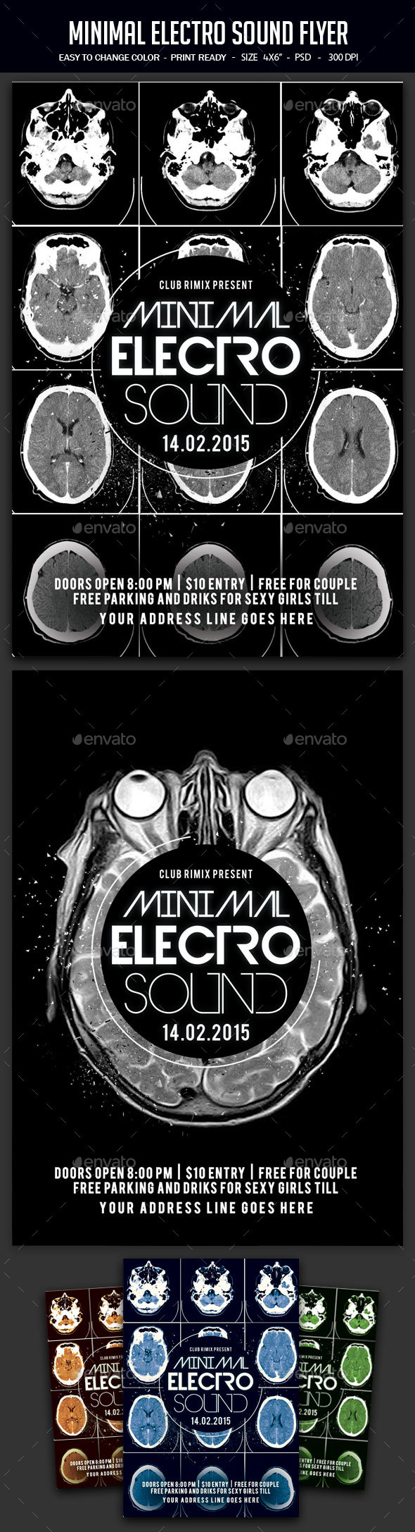 Minimal Electro Sound Flyer - Clubs & Parties Events