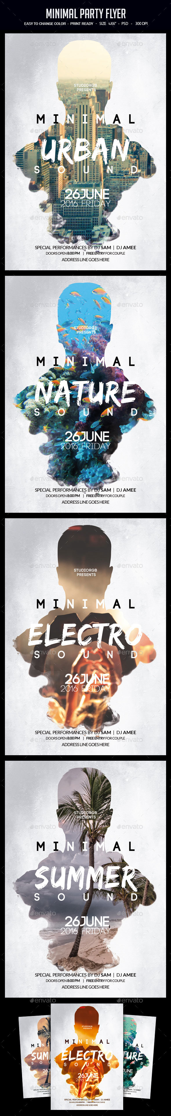 Minimal Party Flyer - Clubs & Parties Events