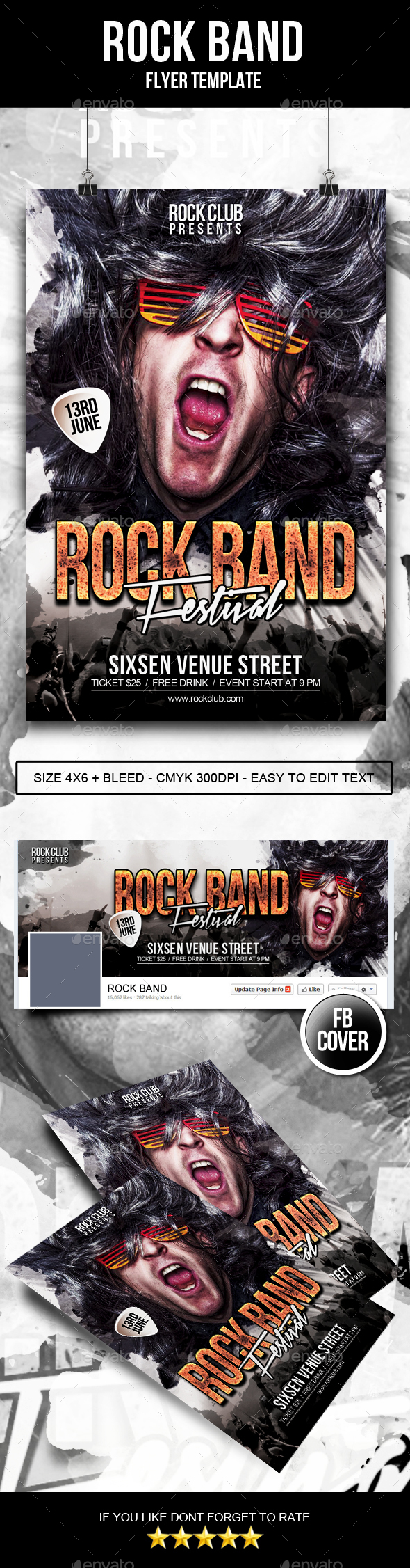 Rock Band Flyer - Clubs & Parties Events
