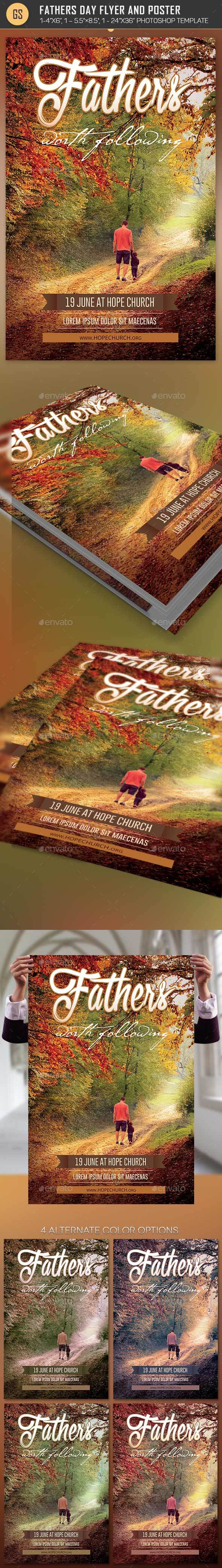 Fathers Day Flyer Poster Template - Church Flyers