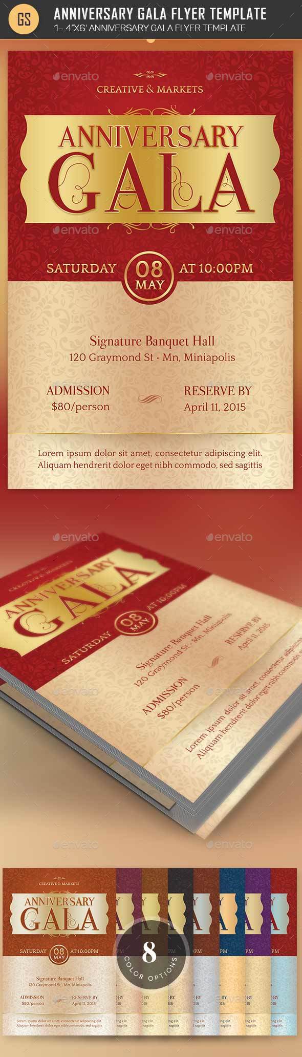 Anniversary Gala Flyer Template - Church Flyers