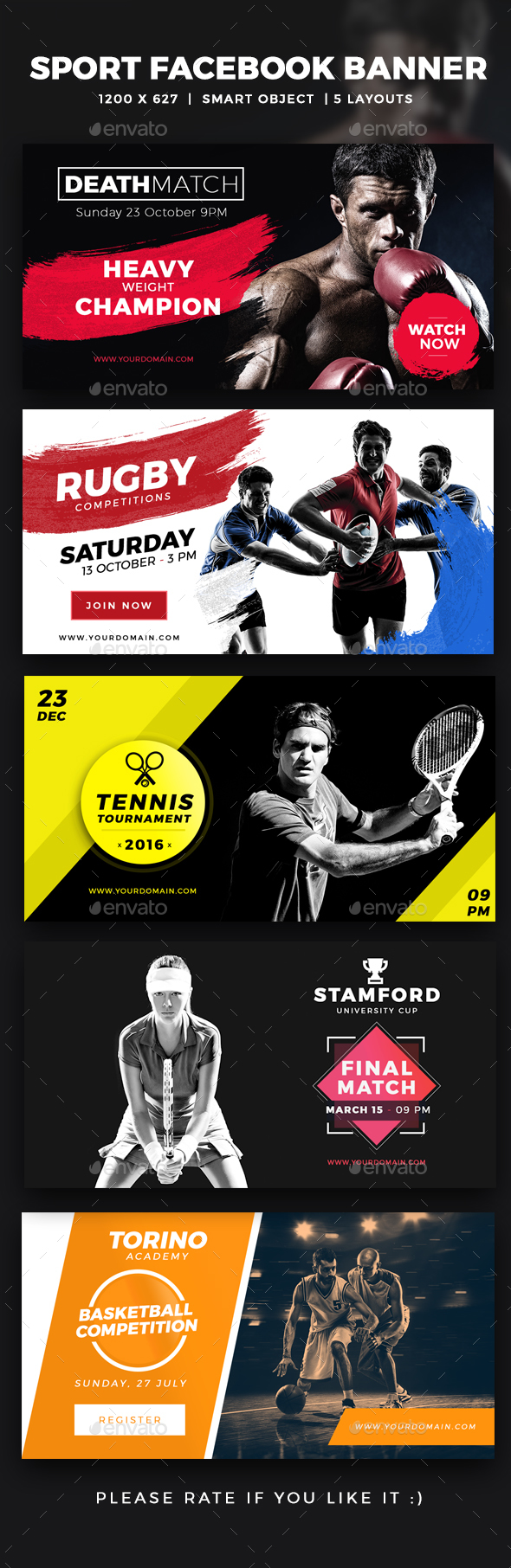 Facebook Sports Ads Post Banner - Social Media Web Elements