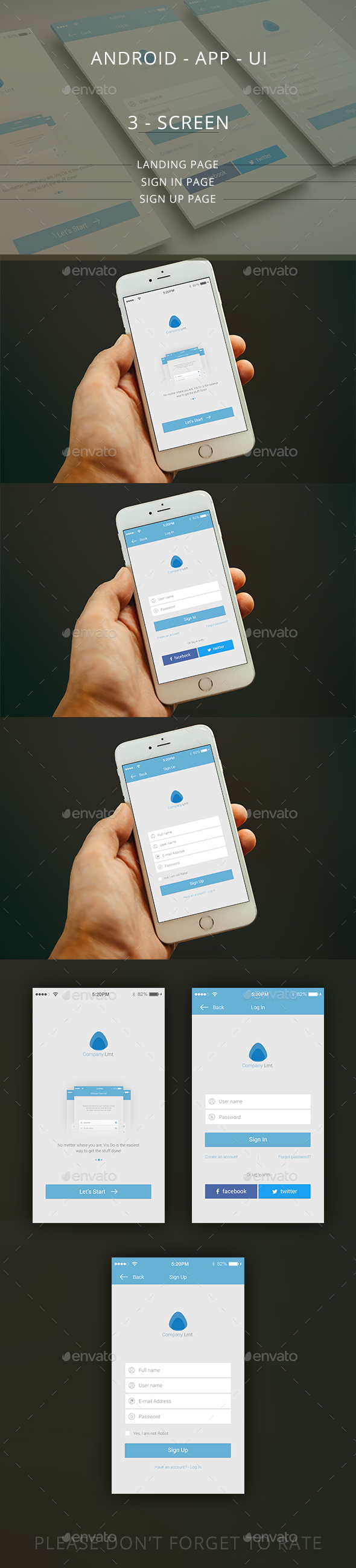 IOS / Mobile App UI / Landing/Log in/ Sign up page - User Interfaces Web Elements