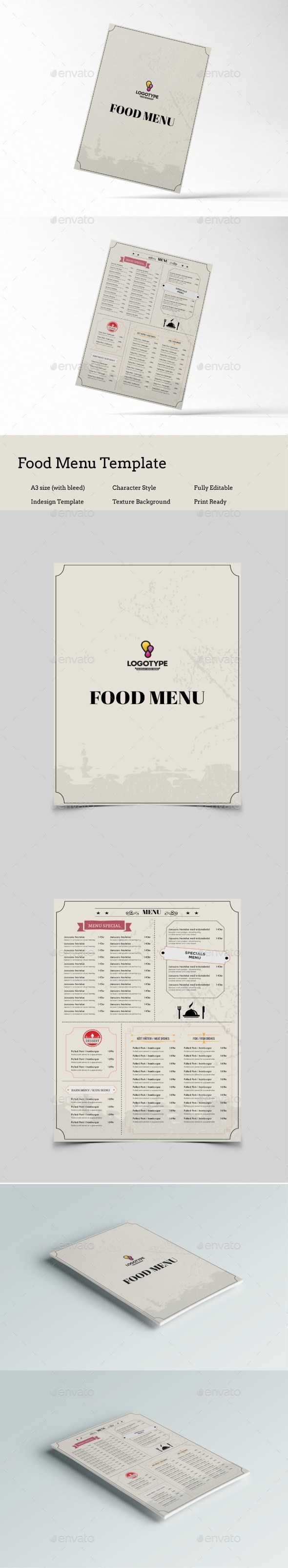 Minimal Food Menu - Food Menus Print Templates