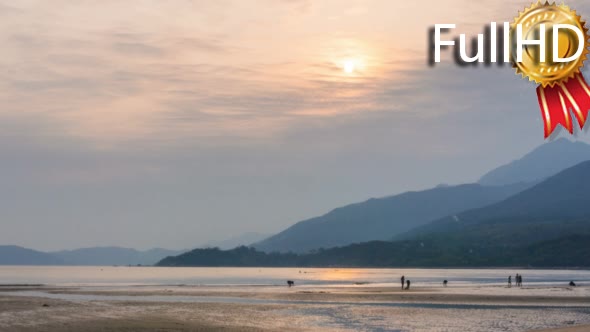 Sunset at Pui o Beach, Hong Kong, Lantau Island alt