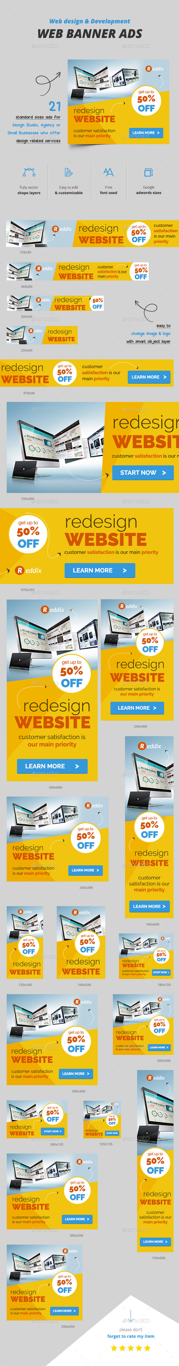 Web Design Banner Ads - Banners & Ads Web Elements