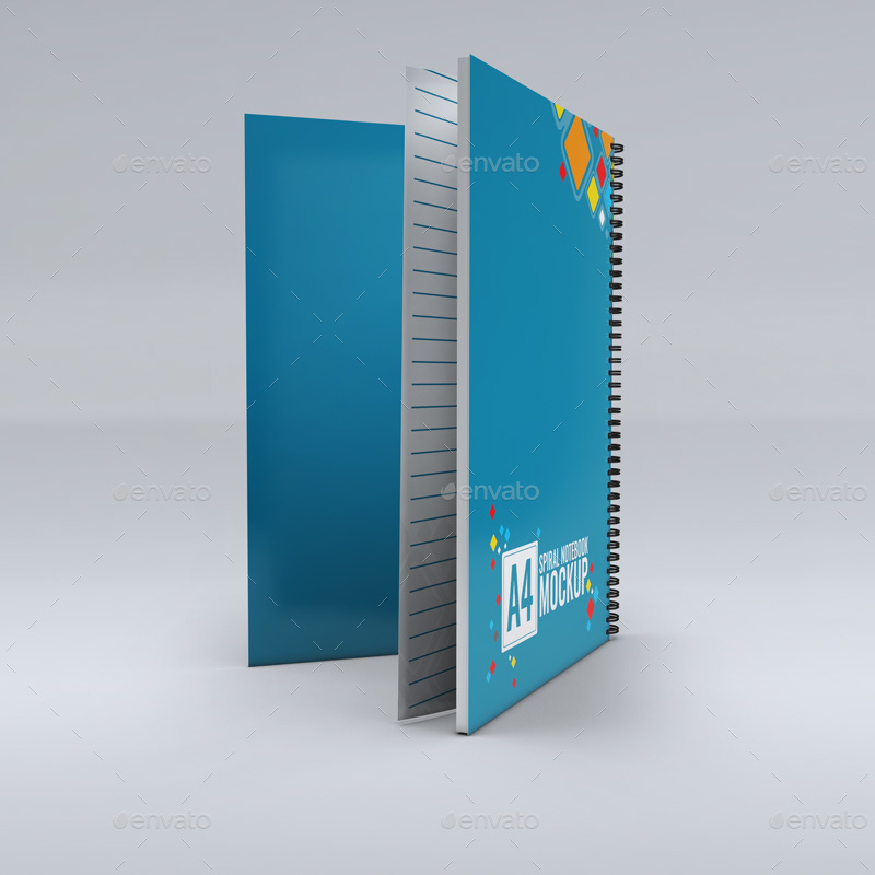 A4 Spiral Notebook MockUp by L5Design GraphicRiver
