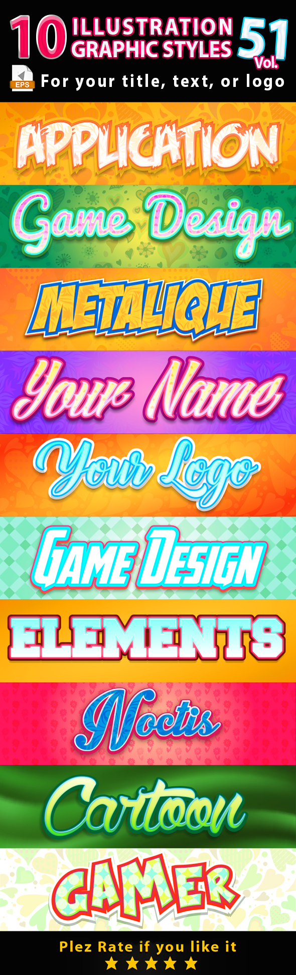 10 Illustrator Graphic Styles Vol.51 - Styles Illustrator