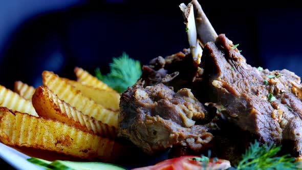 Meat on the Bone with Fried Potatoes alt