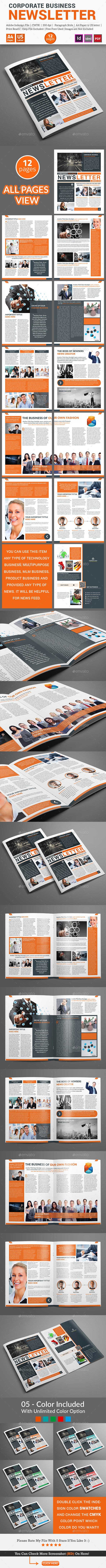Newsletter For Corporate Business (12 pages) - Newsletters Print Templates