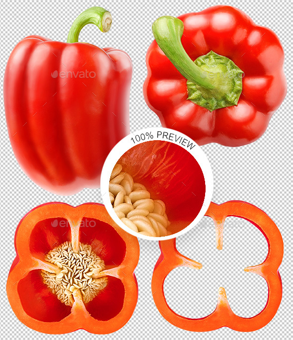 Collection of Isolated Red Bell Pepper photos - Food & Drink Isolated Objects