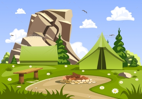 Summer Day Landscape and Camping - Landscapes Nature