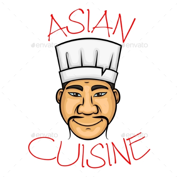 Cartoon Asian Cuisine Chef Character - People Characters