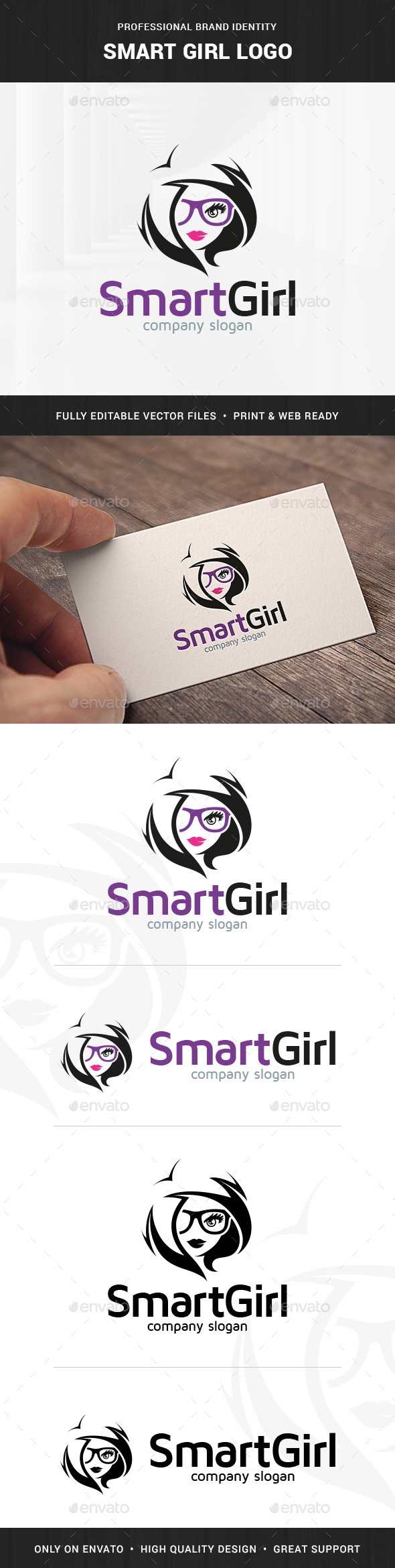 Smart Girl Logo Template - Humans Logo Templates