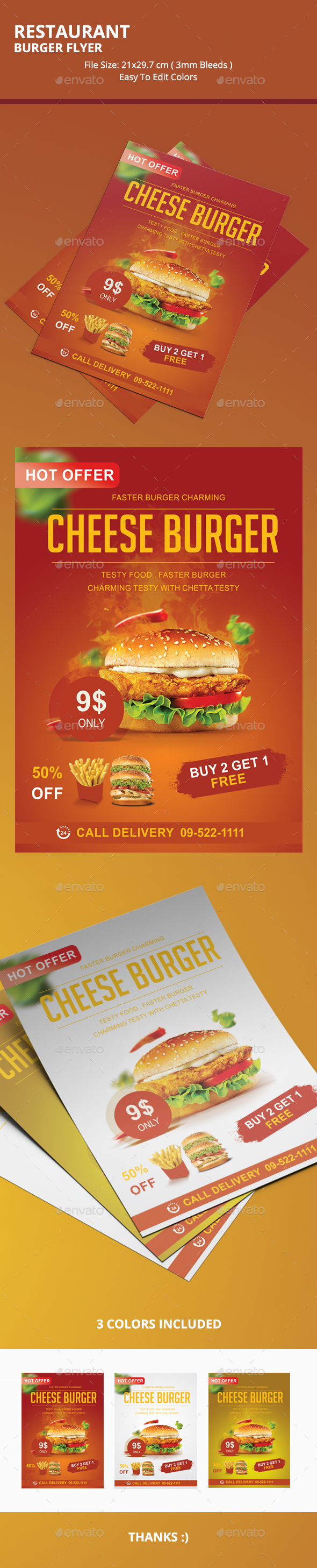 Burger Promotion Flyer - Restaurant Flyers