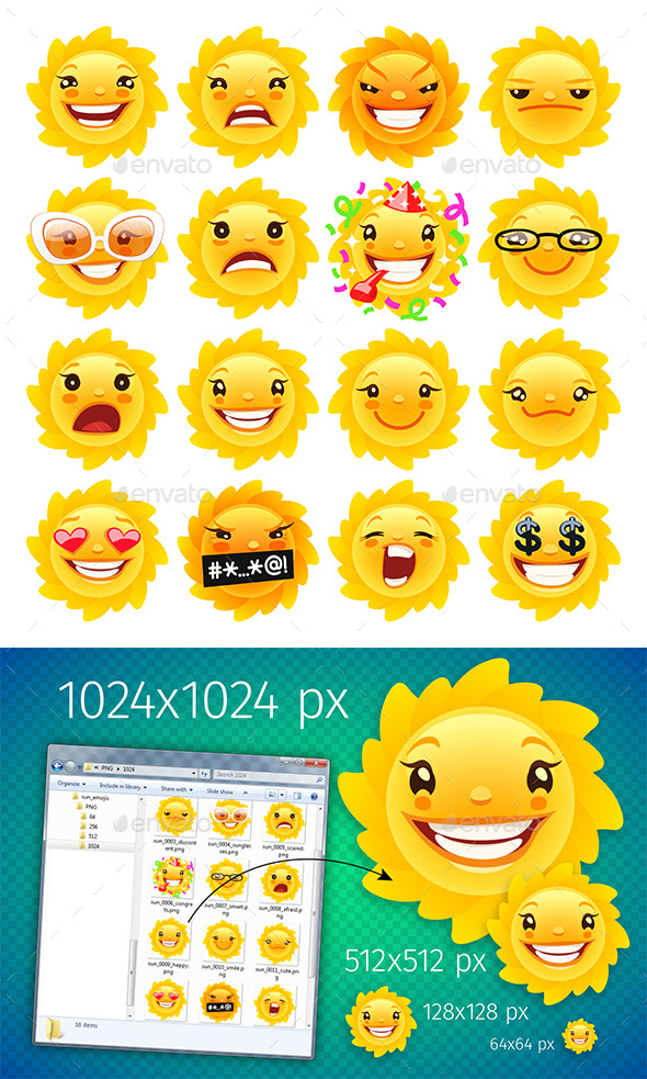 Sun Emojis - Miscellaneous Characters