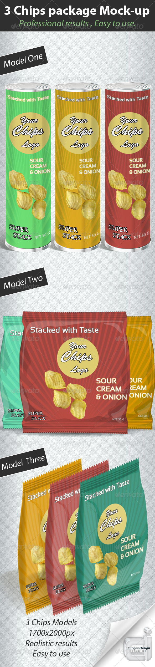 3 Chips packages Mock-up