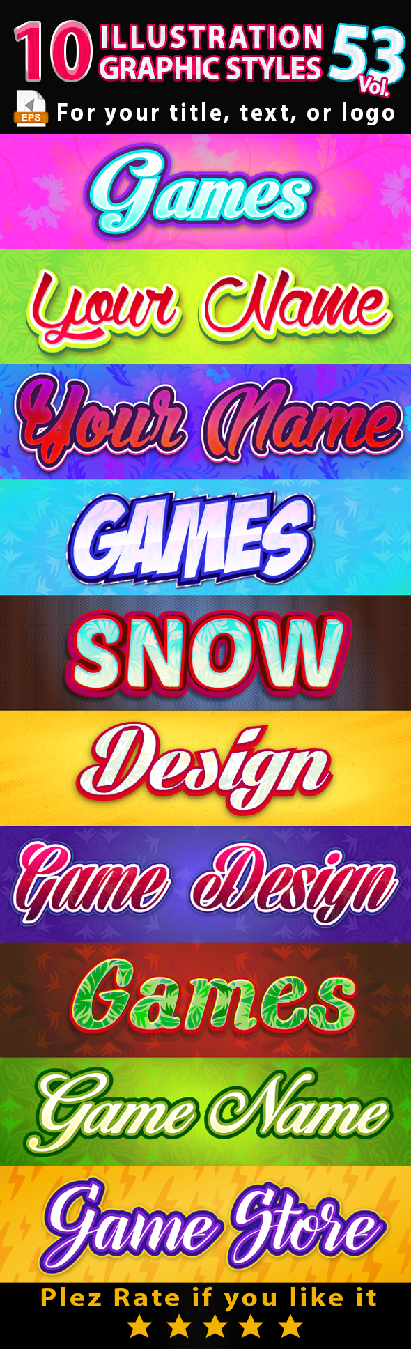 10 Illustrator Graphic Styles Vol.53 - Styles Illustrator