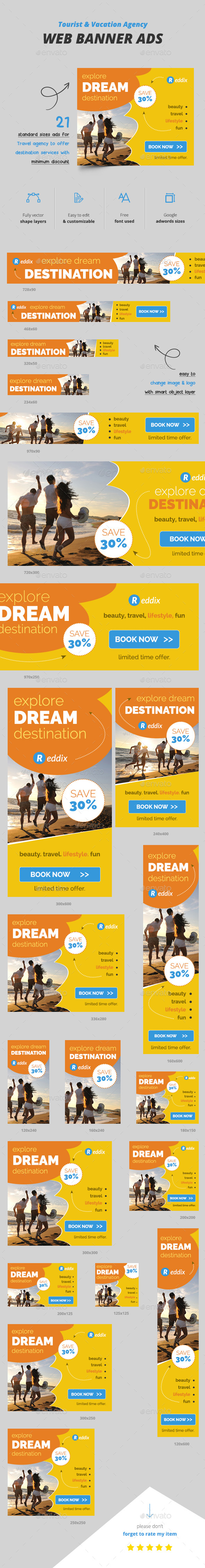 Tourist Banner Ads - Banners & Ads Web Elements