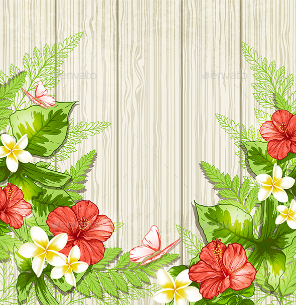 Red Tropical Flowers and Leaves - Flowers & Plants Nature