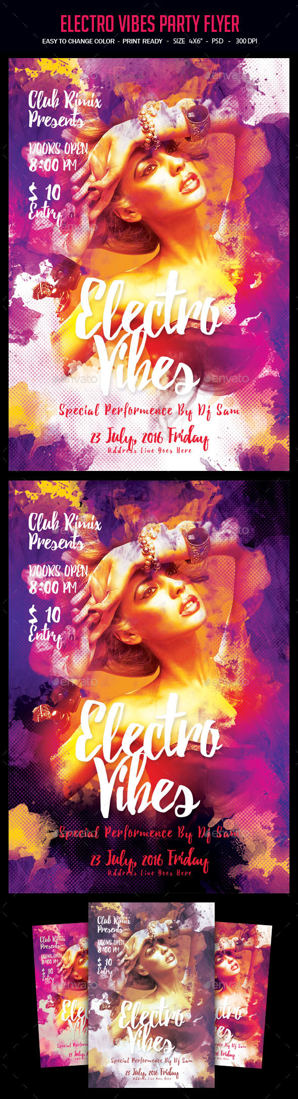 Electro Vibes Party Flyer - Clubs & Parties Events