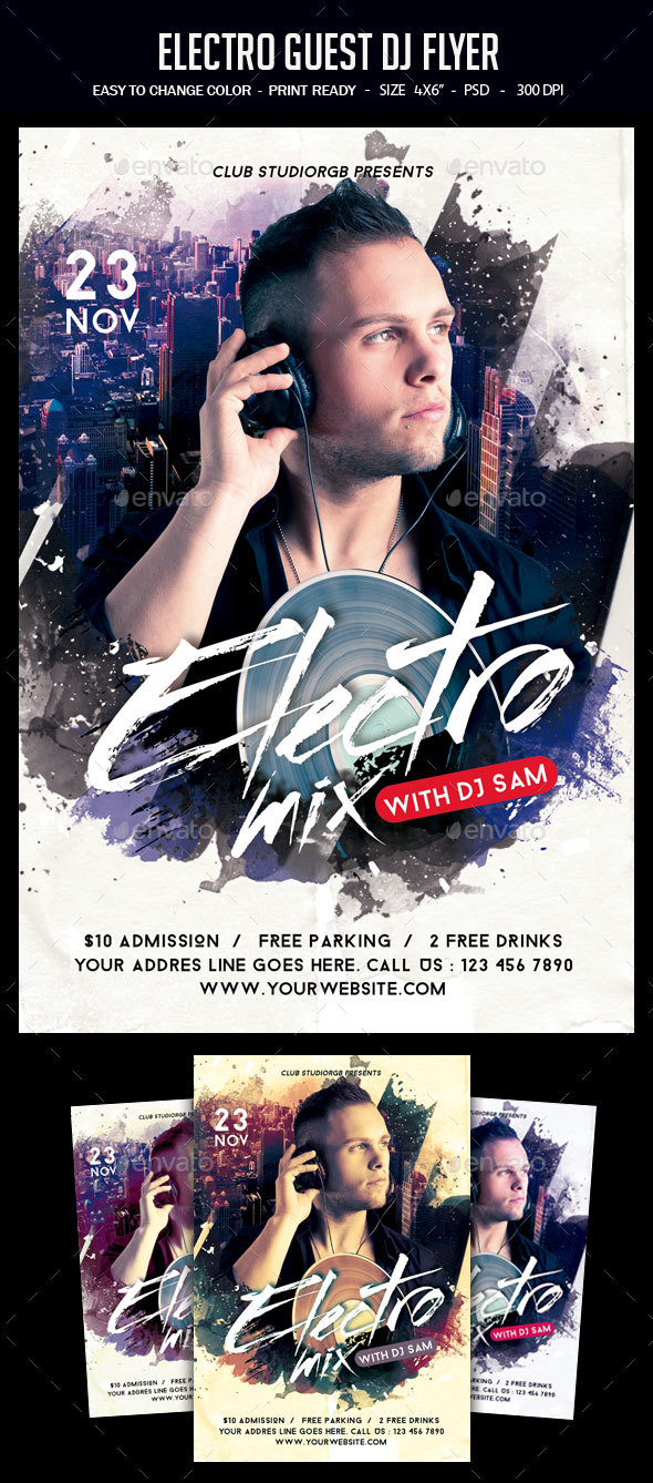 Electro Guest Dj Flyer - Clubs & Parties Events