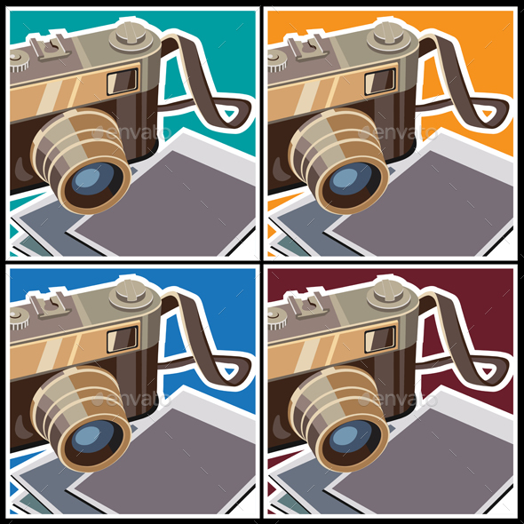 Retro Rangefinder Camera - Objects Vectors