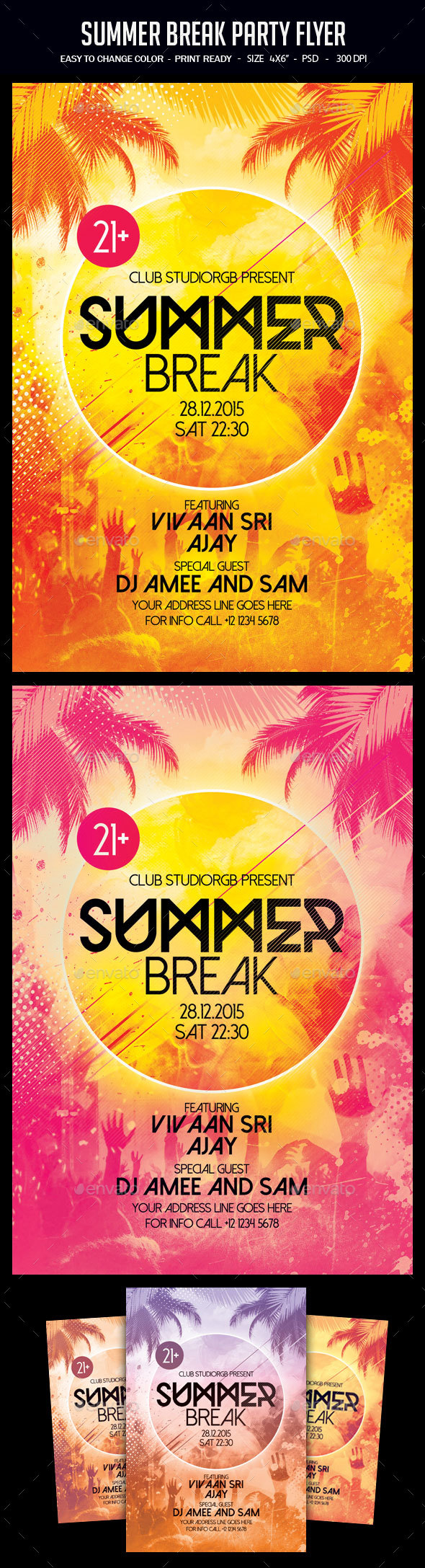 Summer Break Party Flyer - Clubs & Parties Events