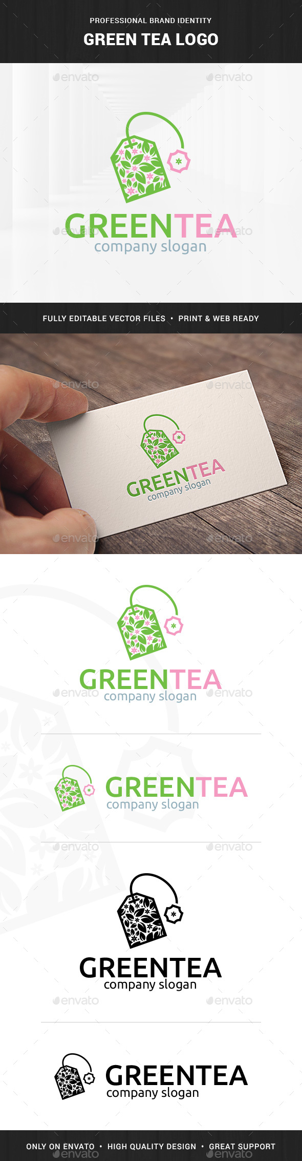 Green Tea Logo Template - Objects Logo Templates